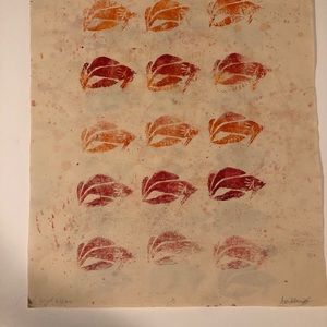 Red and orange beta fish print